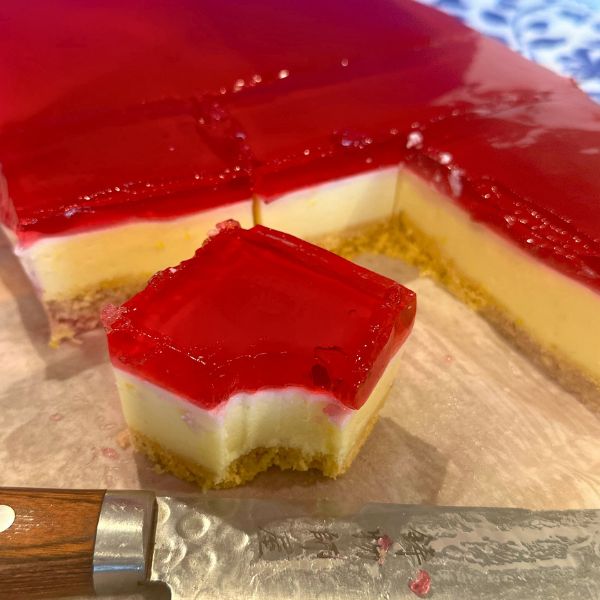 Jelly Cheesecake Slice Jelly Cheesecake Slice piece