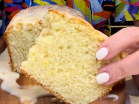 Lemon Blender Cake sliced