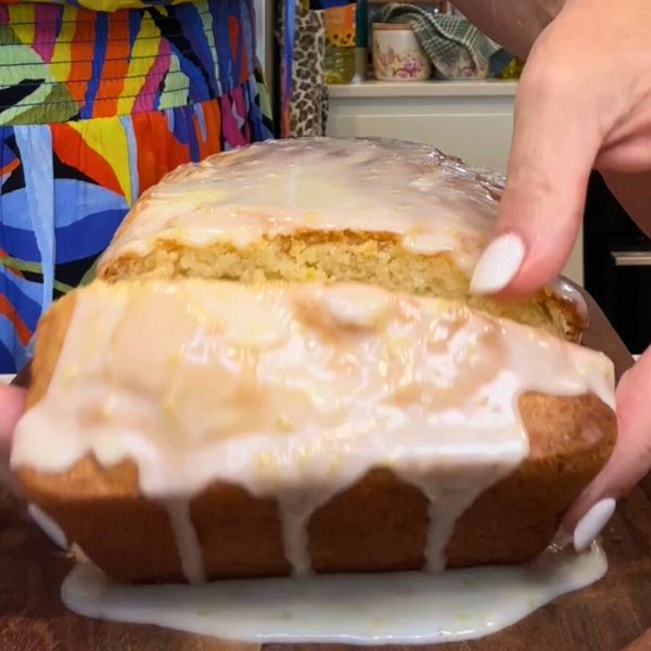 Lemon Blender Cake cooked and cut