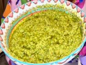 Pesto served