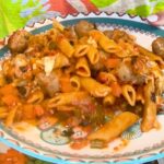 Sausage Pasta Bake served on plate