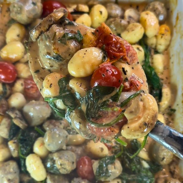 Sausage and gnocchi bake Sausage and gnocchi bake cooked