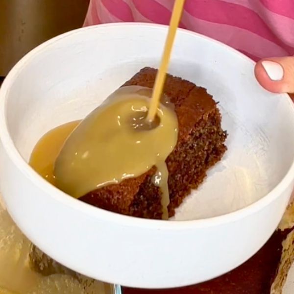 Sticky Date Pudding served in bowl