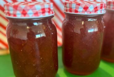 Strawberry and Apple Jam in jar