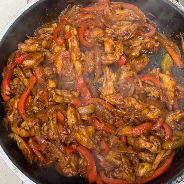 Chicken Fajitas Chicken Fajitas cooked in pan