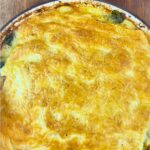 Chicken and bacon pot pie on a plate