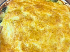 Chicken and bacon pot pie on a plate