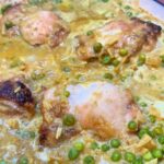 Chicken curry cooked in pan