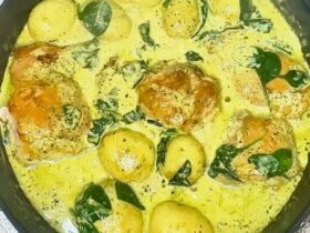 creamy pesto chicken cooked