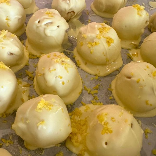 Gin and Tonic Truffles served on tray
