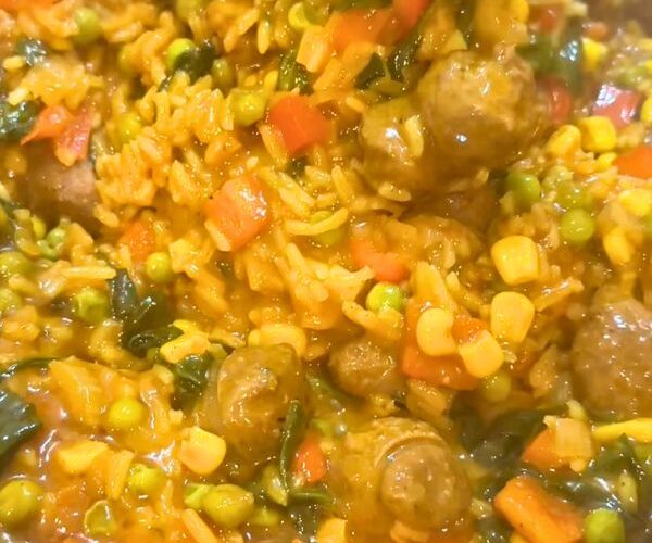 Old Fashioned Curried Sausages cooked