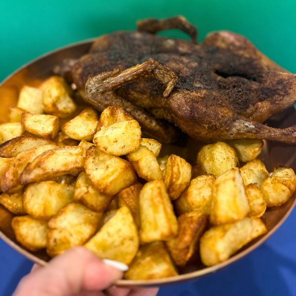 air fryer duck fat potatoes air fryer duck fat potatoes served in dish