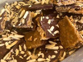 cornflake christmas crack cut and served