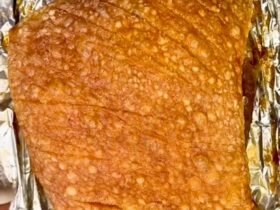 Air fryer pork belly cooked and crispy