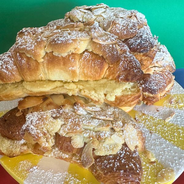 Almond Croissant served Almond Croissant served with filling oozing