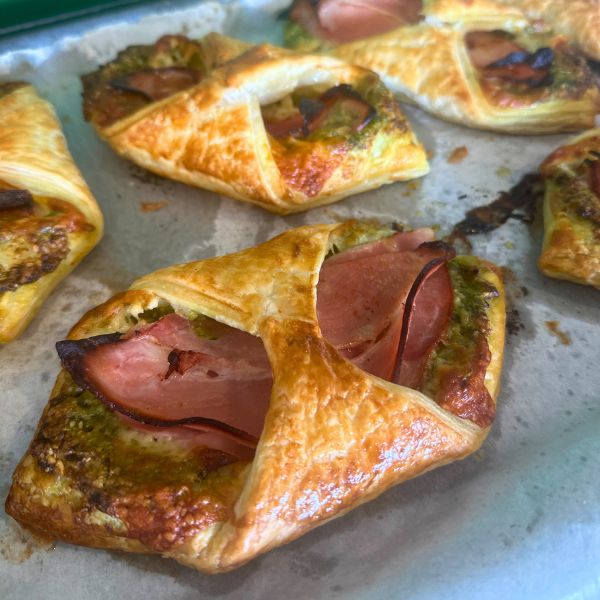ham and cheese danish 2 Ham and Cheese Danish cooked on tray