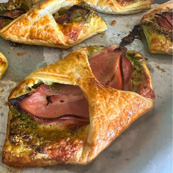 ham and cheese danish Ham and Cheese Danish cooked on baking paper