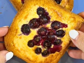 Air Fryer Custard Toast cooked and holding