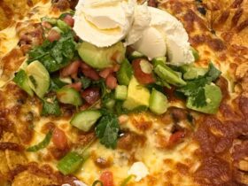 Vegetable Nachos served