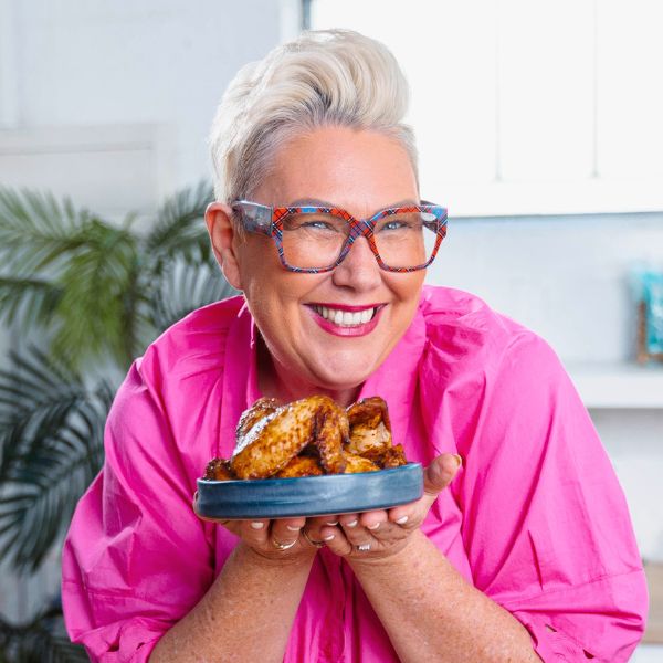 BBQ Chicken Wings with Ranch Sauce steph holding BBQ Chicken Wings with Ranch Sauce Steph holding