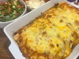 Chicken Enchiladas served in dish