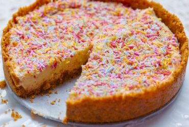 Funfetti Cheesecake on plate