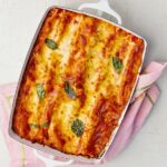 Pesto Cannelloni served in dish