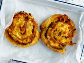 Sausage Roll Scrolls served in dish