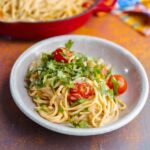 Speck Linguini served in bowl