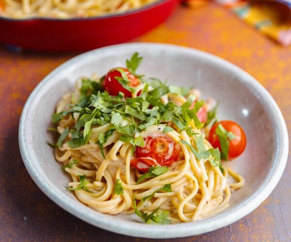 Speck Linguini served in bowl