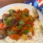 sweet and sour meatballs on plate