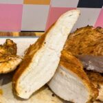 Air Fryer Chicken Breast sliced on board