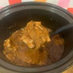 Braised steak and onions cooked in slow cooker