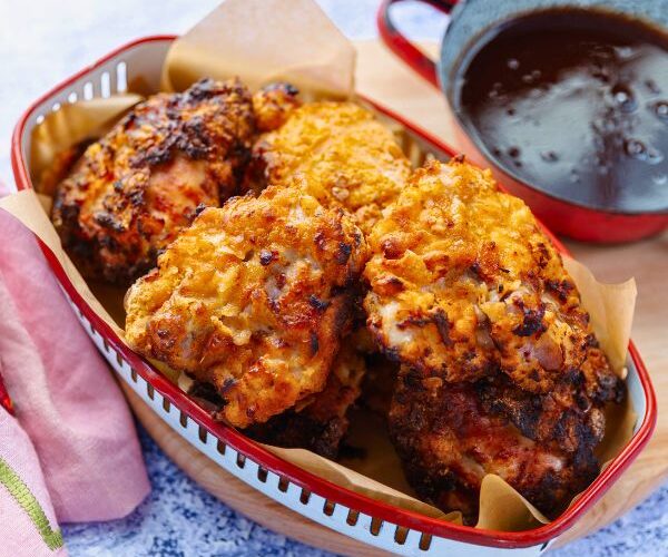 Crispy Sweet and Sour Chicken served in basket