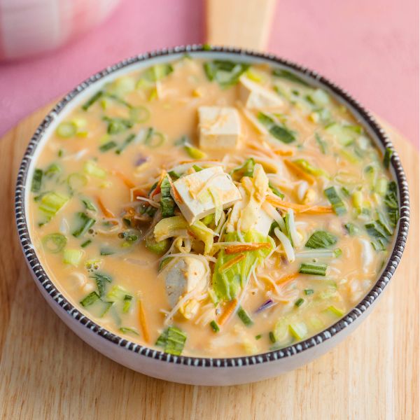 Mason Jar Noodle Soup served