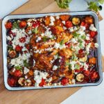One Pan Greek Chicken Bake in tray