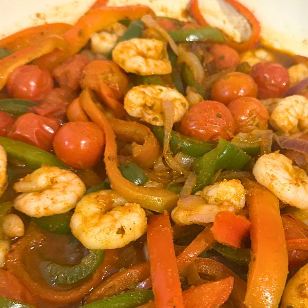 Prawn Fajitas cooked Prawn Fajitas served