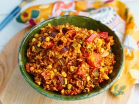 Spanish Chorizo Rice served in bowl