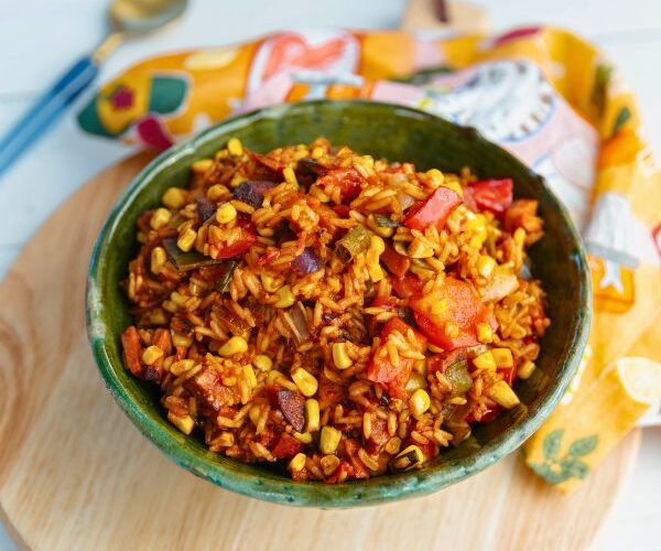 Spanish Chorizo Rice served in bowl