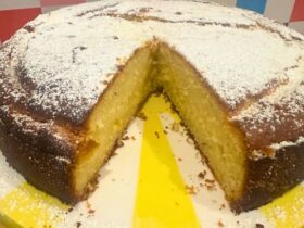 Lemon Cottage Cheese Cake cut