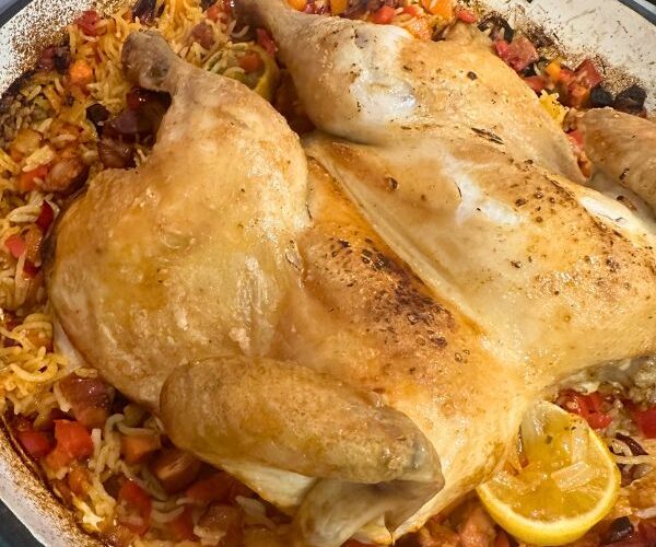 One Pan Roast Chicken in dish