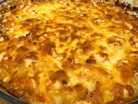 Potato Bake with Gnocchi served in dish