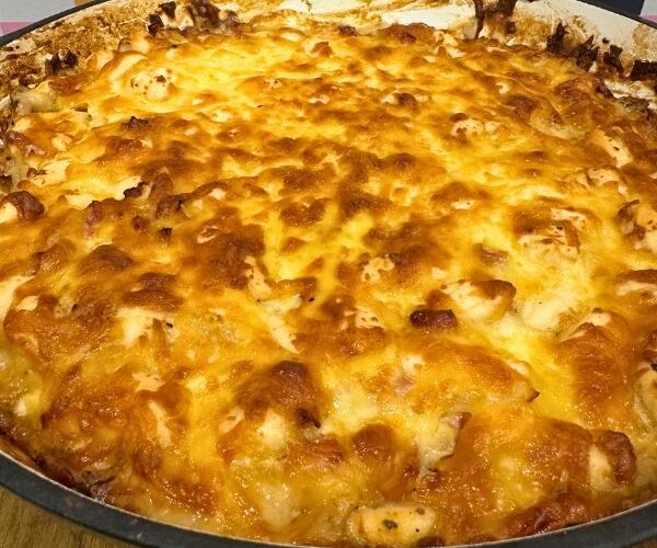 Potato Bake with Gnocchi served in dish