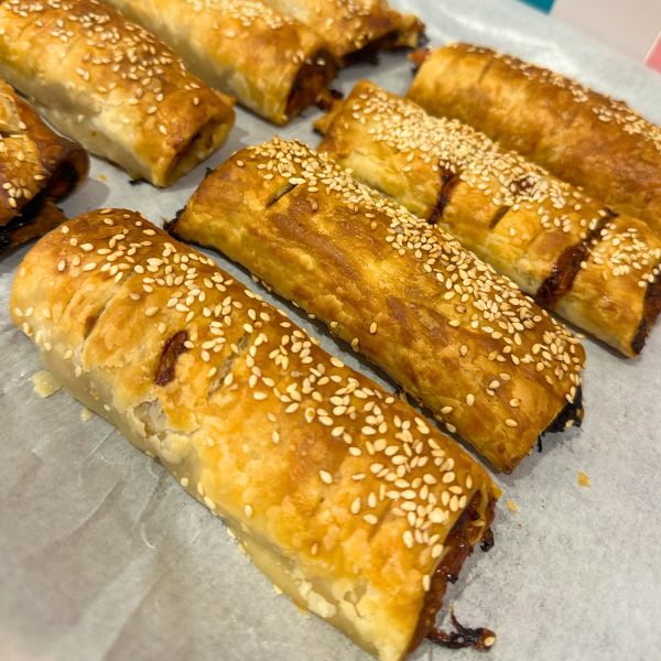 BBQ Meat Lovers Sausage Rolls BBQ Meat Lovers Sausage Rolls cooked on tray
