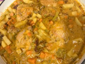 Chicken Stew cooked in pan