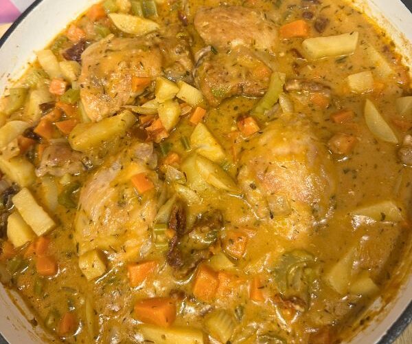 Chicken Stew cooked in pan