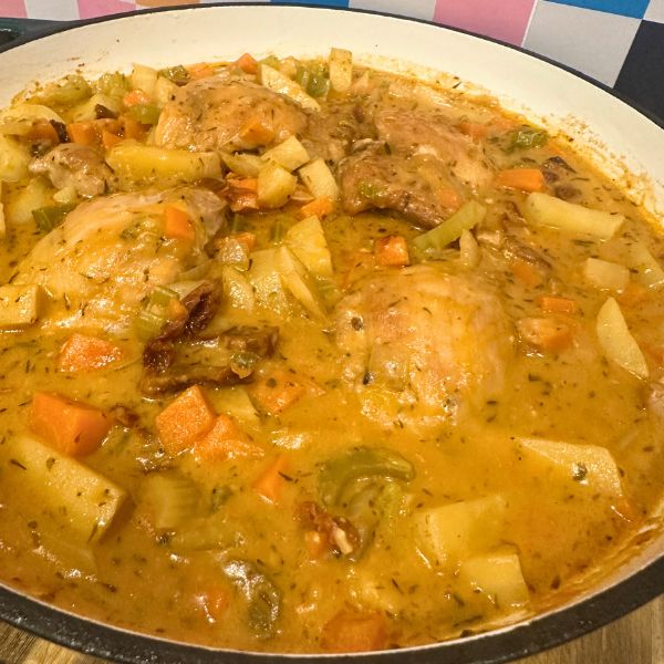 Chicken Stew cooked in dish