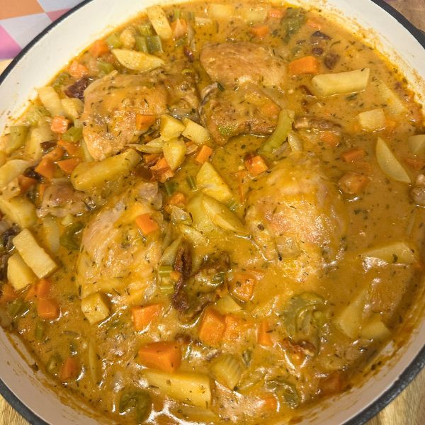 Chicken Stew cooked in pan