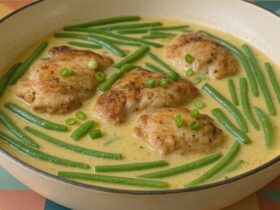 Honey Mustard Chicken cooked in dish on bench