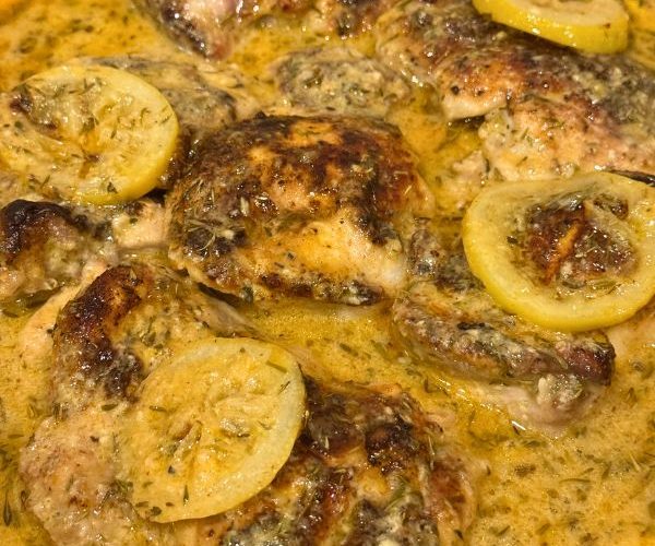 Lemon and Garlic Chicken Bake cooked